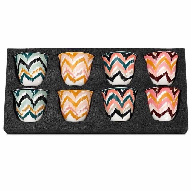 Boho Wave Keramisk Tekop 8 Stk Gavesæt Til Te Espresso