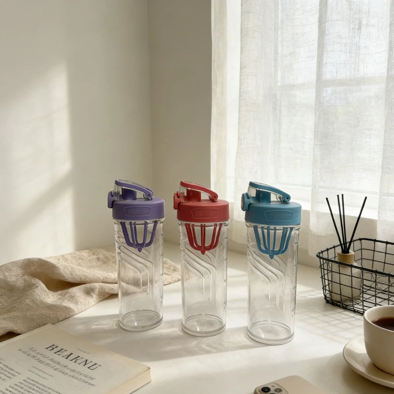 Dopamine Series Transparent Straight Neck Plastic Water Bottle