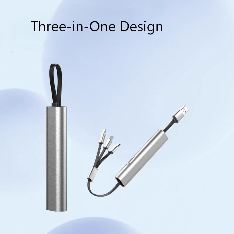 Udtrækkeligt 3 i 1 Multi USB-opladningskabel