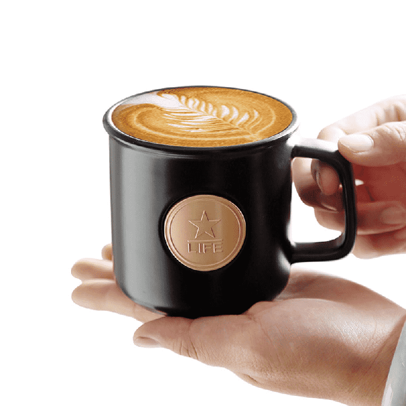 Star LIFE Keramisk kaffekrus med låg og ske